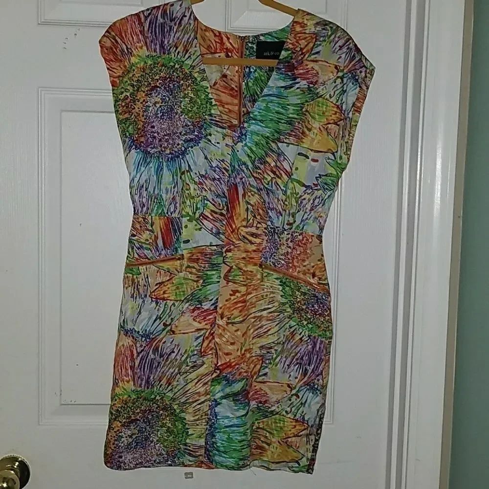 Ark & Co. abstract print dress Sz S EUC